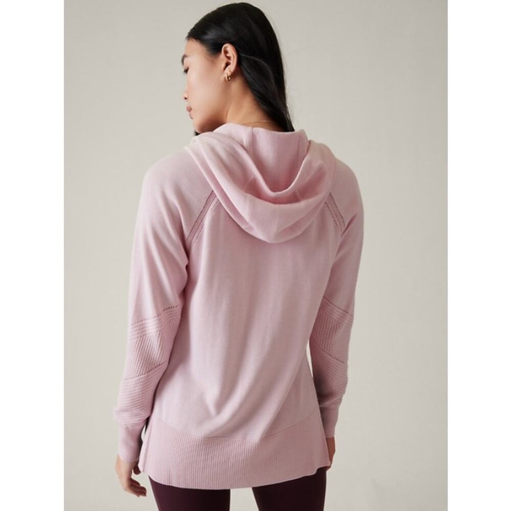 ATHLETA Evergreen Hoodie Sweater Hydrangea Pink Medium M - Picture 3 of 11